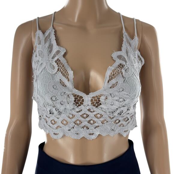 Free People One Light Blue Gray Adella Strappy Bralette - Picture 5 of 12